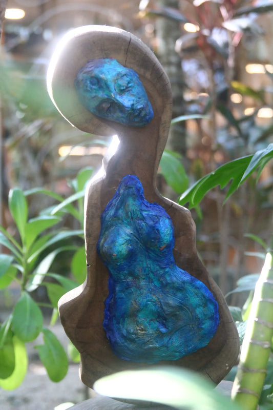 Woman-Harmony – Contemporary Wood and Terracotta Sculpture Tulum