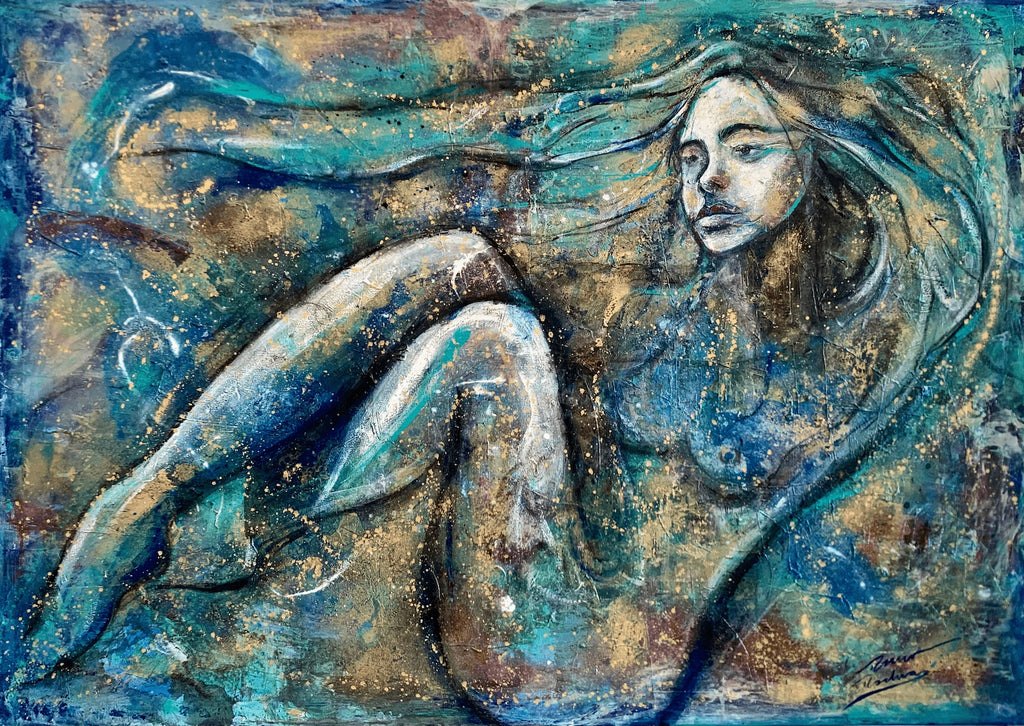 Mediterranean Nebula – Original Abstract Figurative Painting Inspired by Sardinia