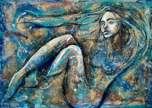 Mediterranean Nebula – Original Abstract Figurative Painting Inspired by Sardinia