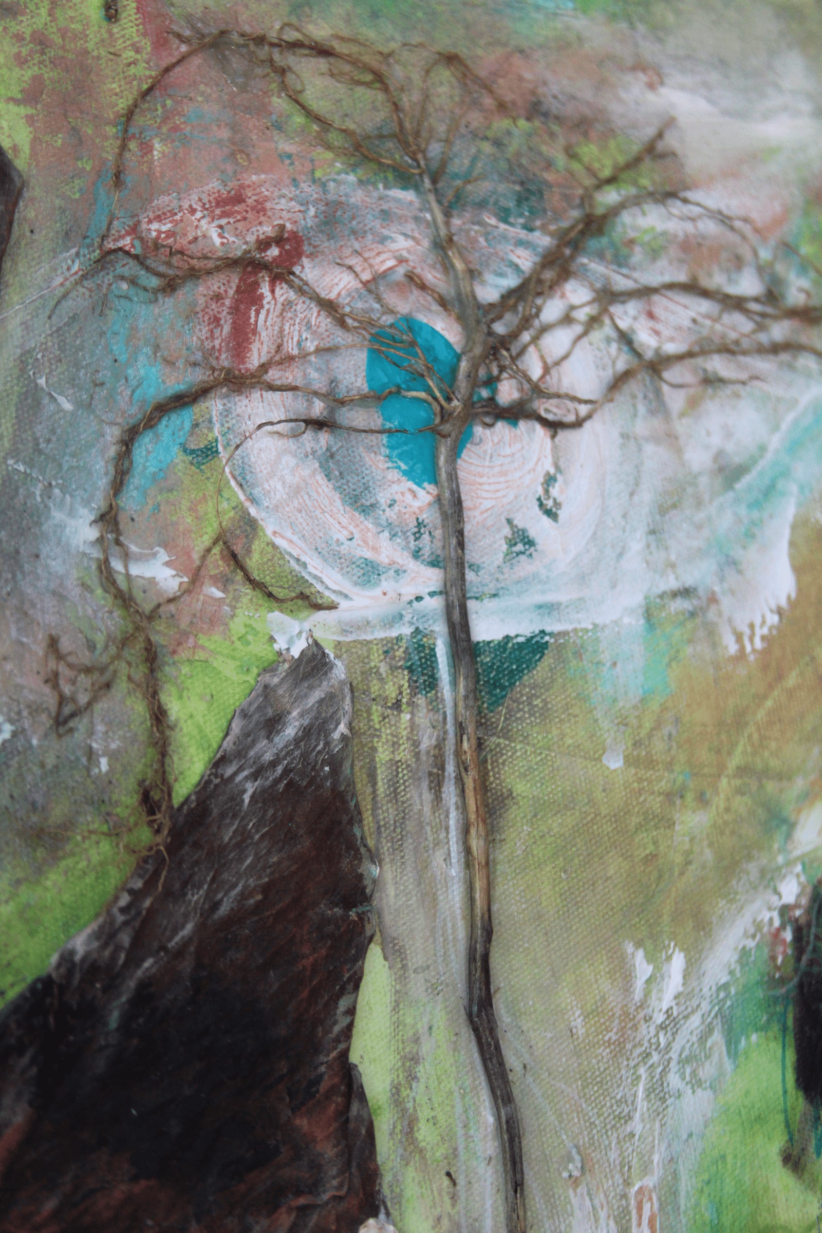 Sacred Jungle Priestess – Original Mixed Media Artwork with Natural Elements