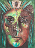 Alux Sacred Jungle Priestess – Original Mixed Media Artwork with Natural Elements