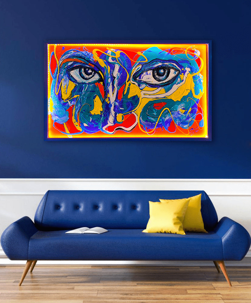 Bioluminescent Mind – Abstract Figurative Painting | Contemporary Ocean-Inspired Art from Tulum