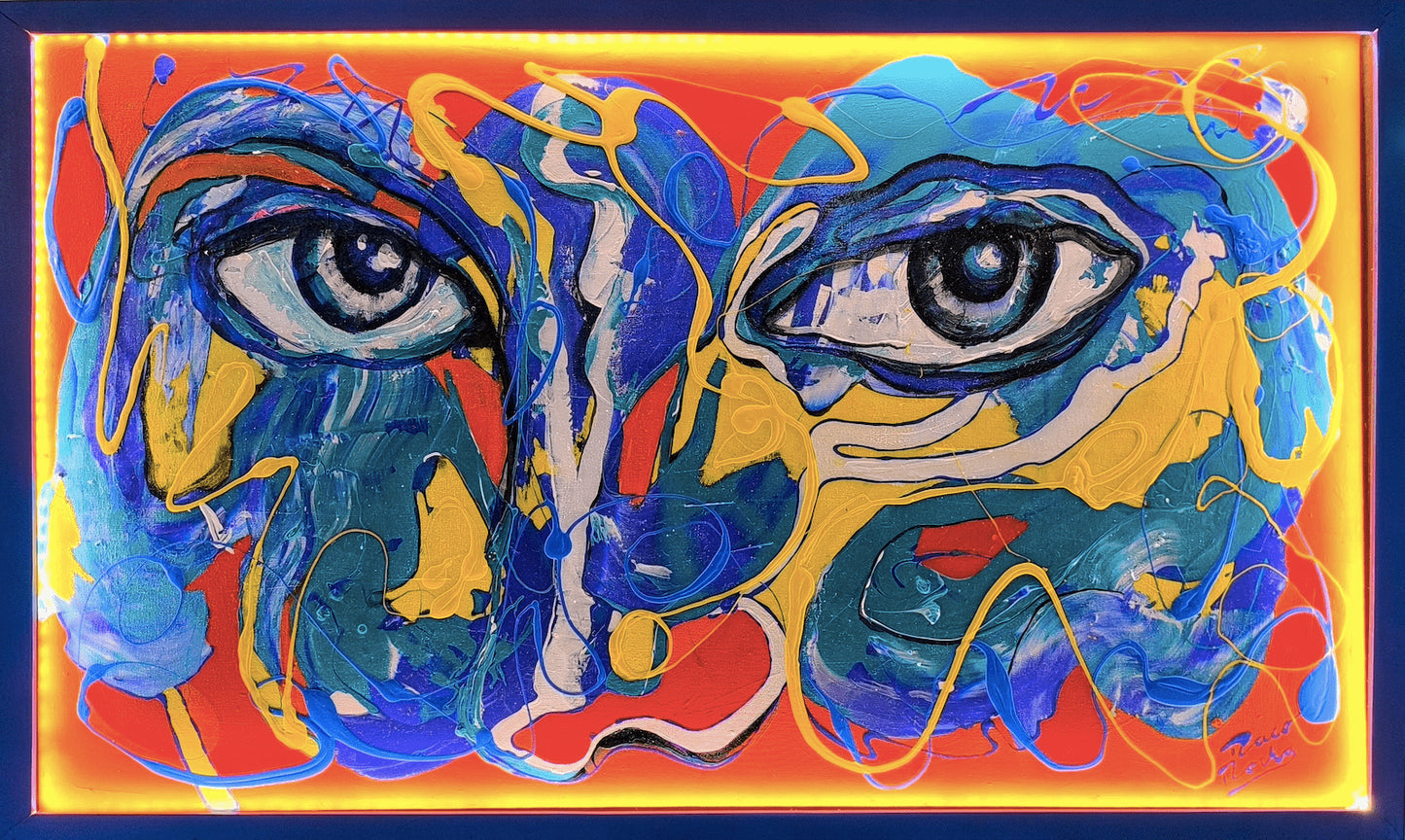 Bioluminescent Mind – Abstract Figurative Painting | Contemporary Ocean-Inspired Art from Tulum