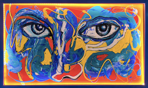 Bioluminescent Mind – Abstract Figurative Painting | Contemporary Ocean-Inspired Art from Tulum