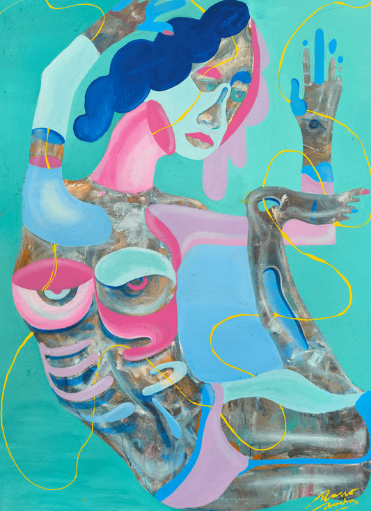 Chroma Toon in the Year 3000 – Original Contemporary Figurative Painting