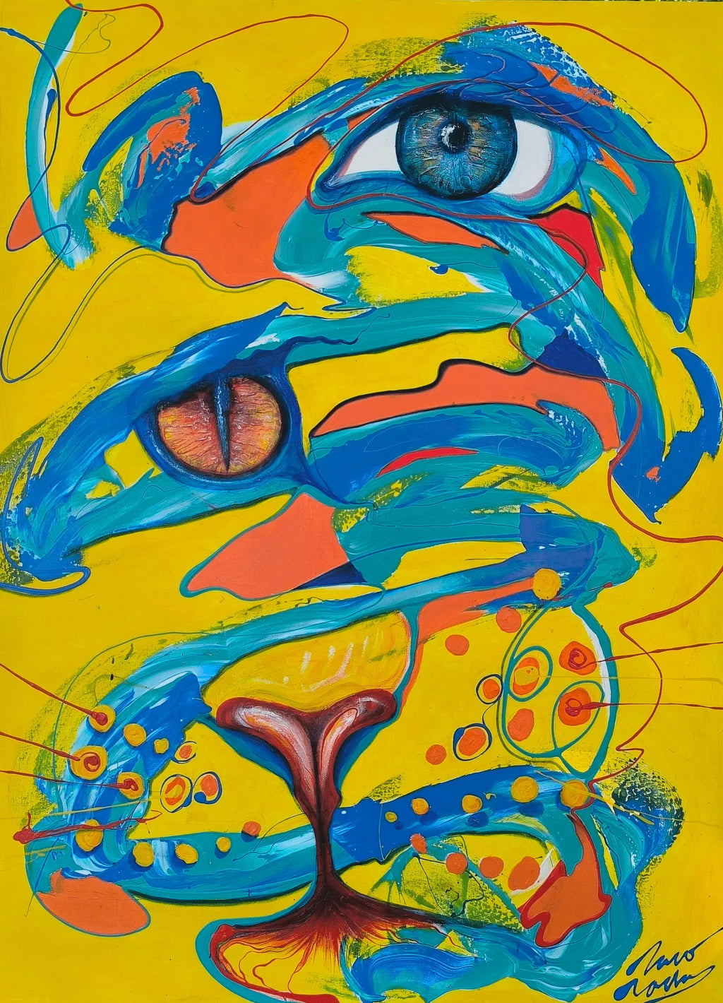 Nahual Jaguar Balam – Contemporary Abstract Jaguar Painting