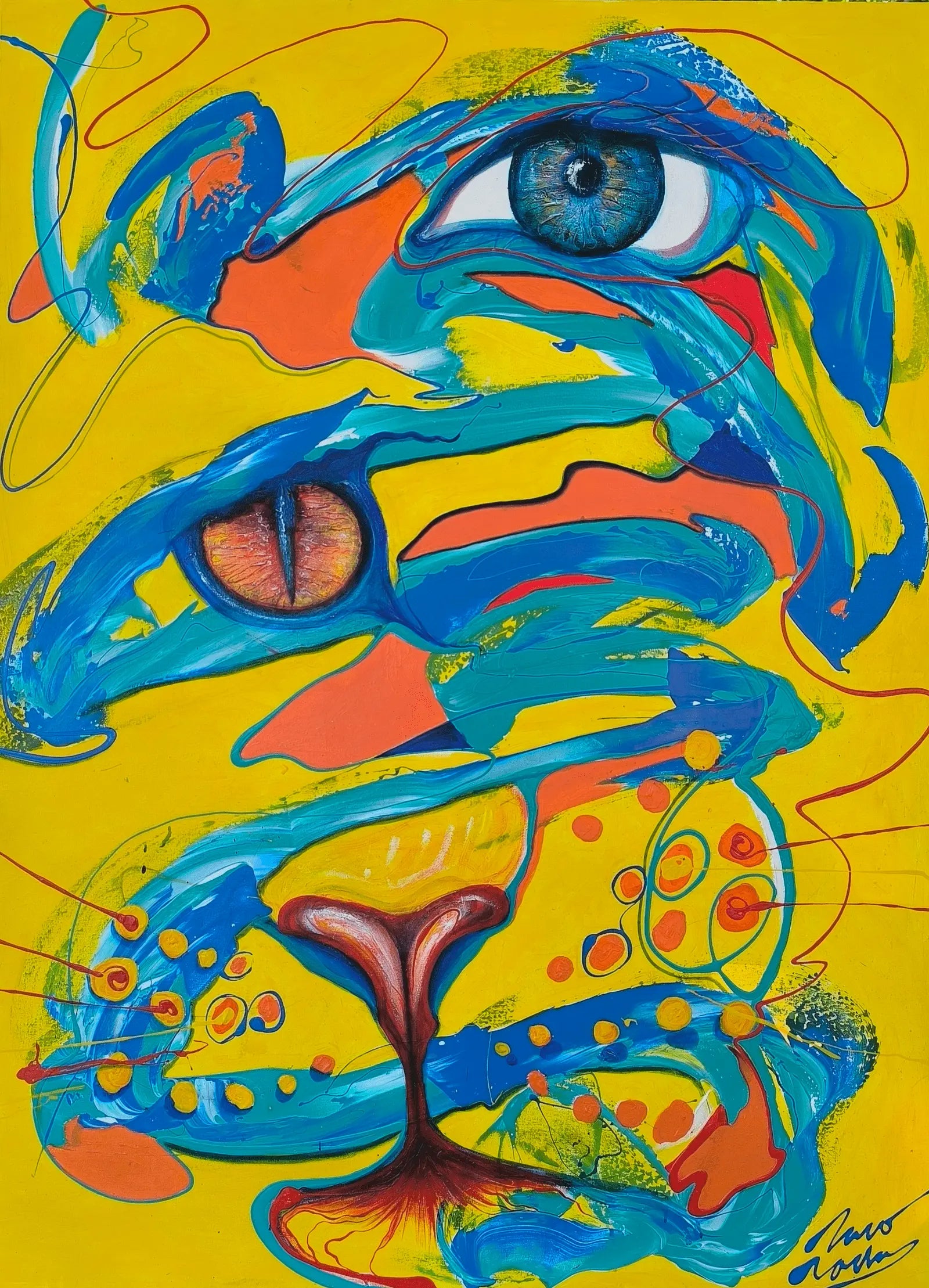 Nahual Jaguar Balam – Contemporary Abstract Jaguar Painting