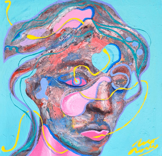 Chroma Toon Portrait – Original Contemporary Figurative Painting