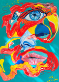 Scarlet Macaw Nahual – Abstract Figurative Painting | Contemporary Mexican Art from Tulum