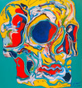 Calavera en abstracción – Original Abstract Skull Painting