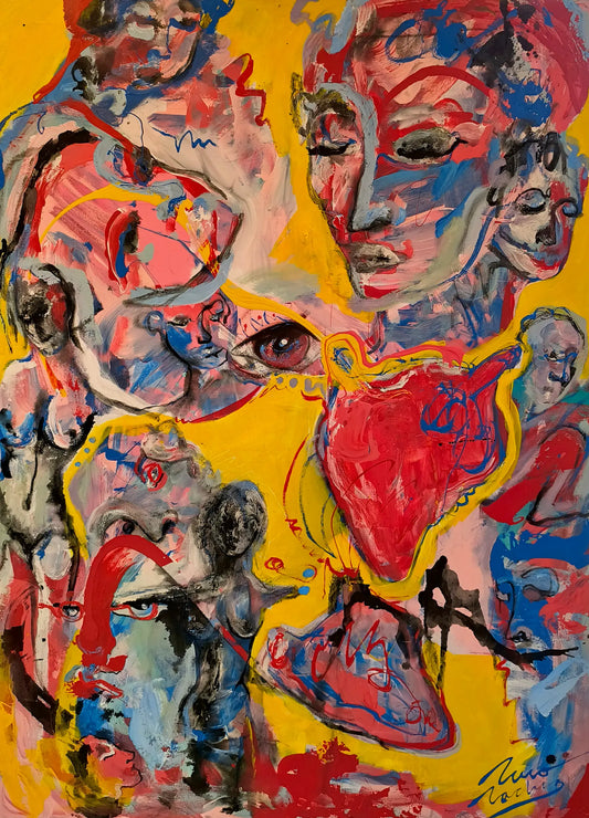 Cartography of Identity | Original Contemporary Mexican Expressionist Painting by Paco Rocha