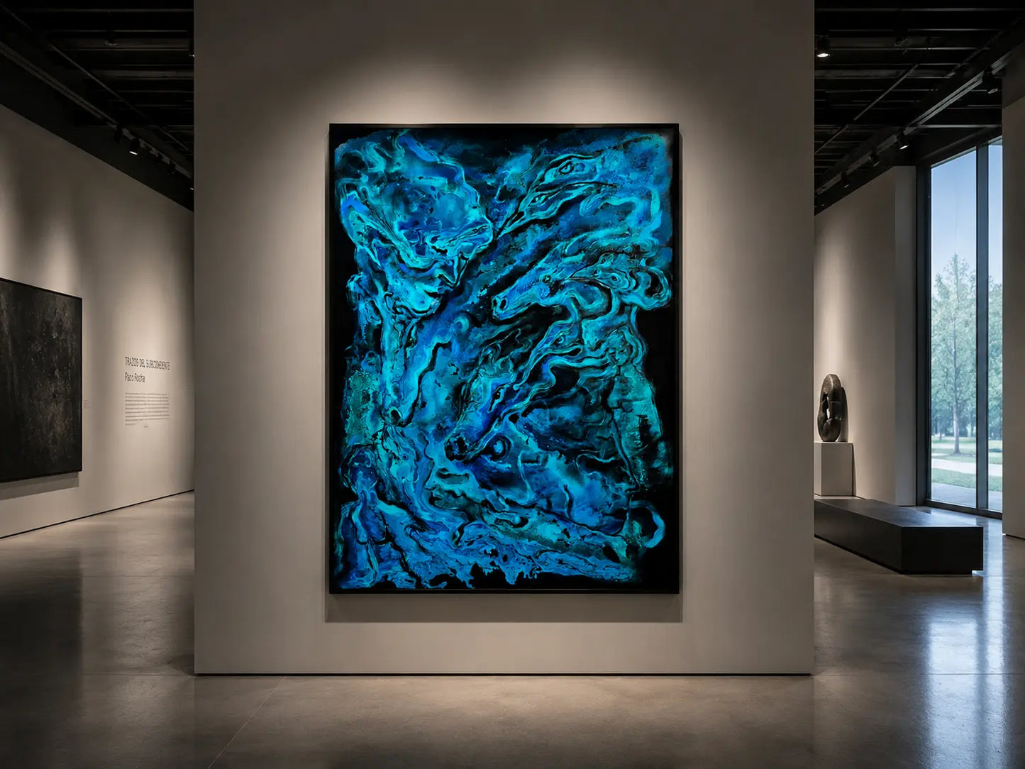 Tide of Horses | Original Blue & Black Contemporary Horse Painting on Canvas by Paco Rocha