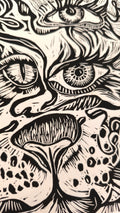 Nahual Jaguar – Mexican Linocut Art Print