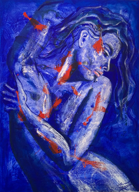 Night in the Mediterranean  - Original Figurative Painting – Acrylic on Canvas