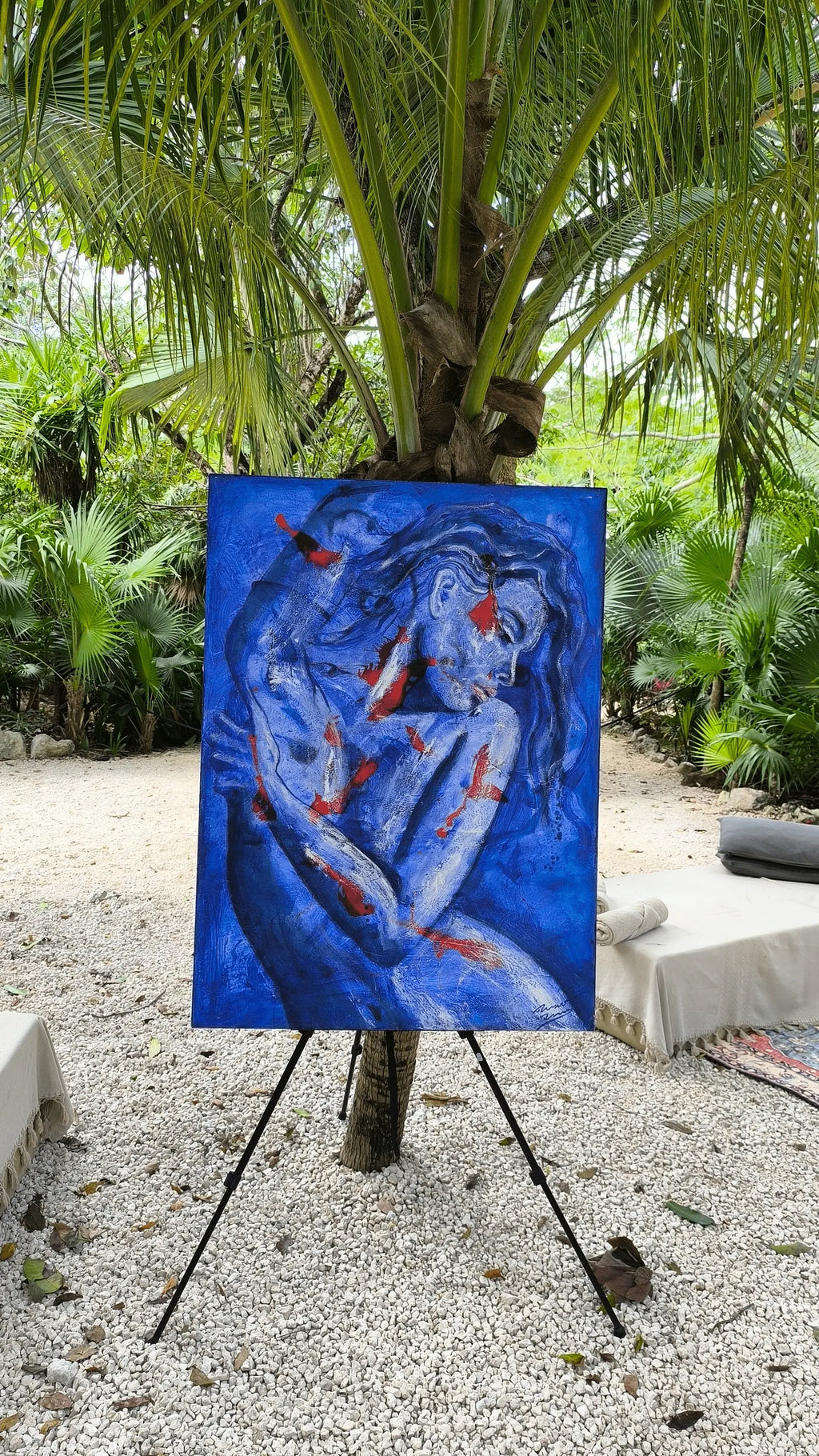 Night in the Mediterranean  - Original Figurative Painting – Acrylic on Canvas