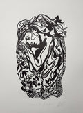 The Basement of the Swallows – Linocut Inspired by Tulum’s Cenote