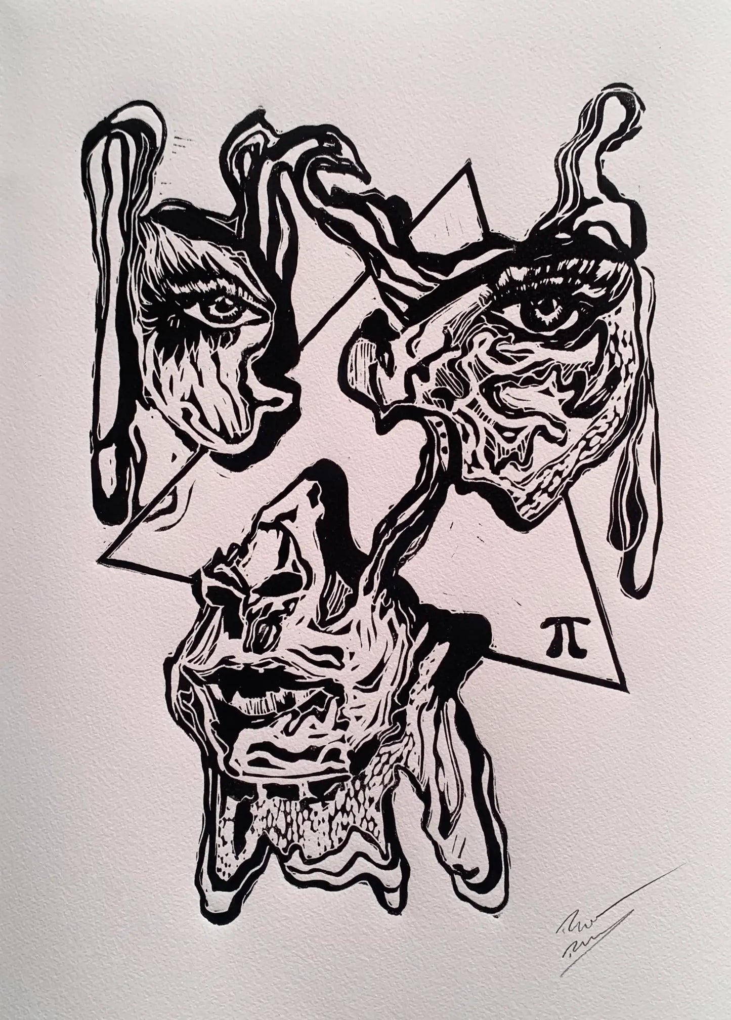 π — Infinite Balance | Original Woodcut Print Inspired by Tulum