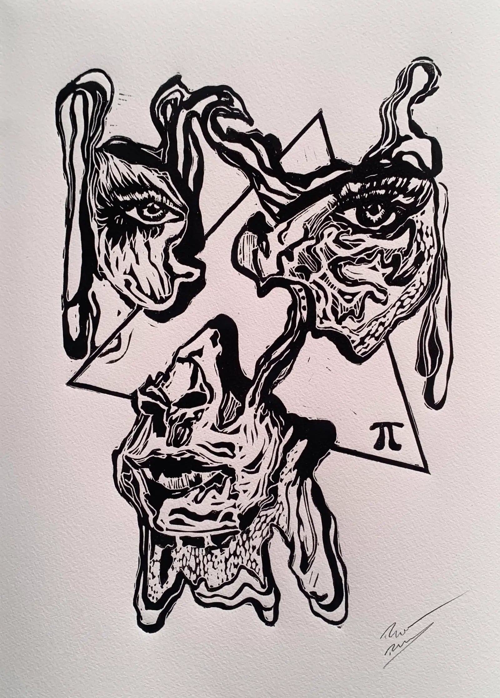 π — Infinite Balance | Original Woodcut Print Inspired by Tulum