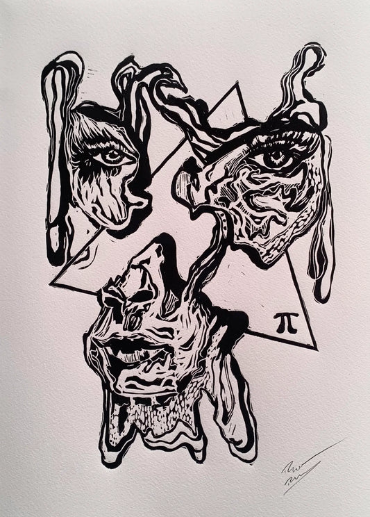 π — Infinite Balance | Original Woodcut Print Inspired by Tulum